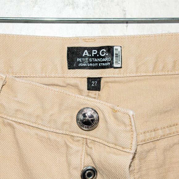 A.P.C. PETIT STANDARD Jean Droit Etroit Denim Beige Button Fly size 27 - Picture 7 of 10